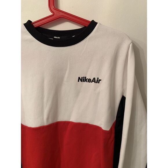 Nike Air Crewneck Sweater Colorblock Hybrid Youth Size XL Men's Small DJ0665-100 - Picture 2 of 13